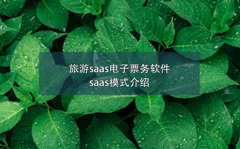 旅游saas電子票務(wù)軟件，saas模式介紹